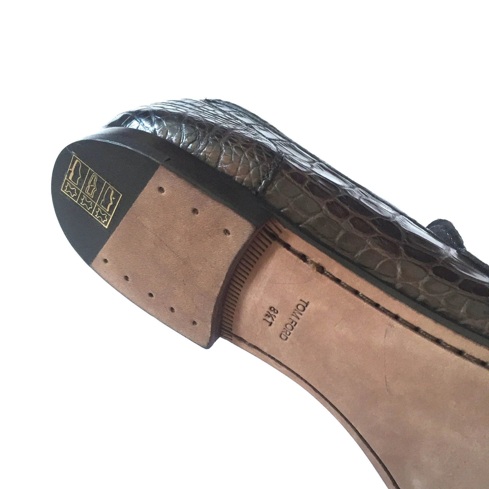 Tom Ford - Brown Genuine Crocodile Loafers Dbz Slippers