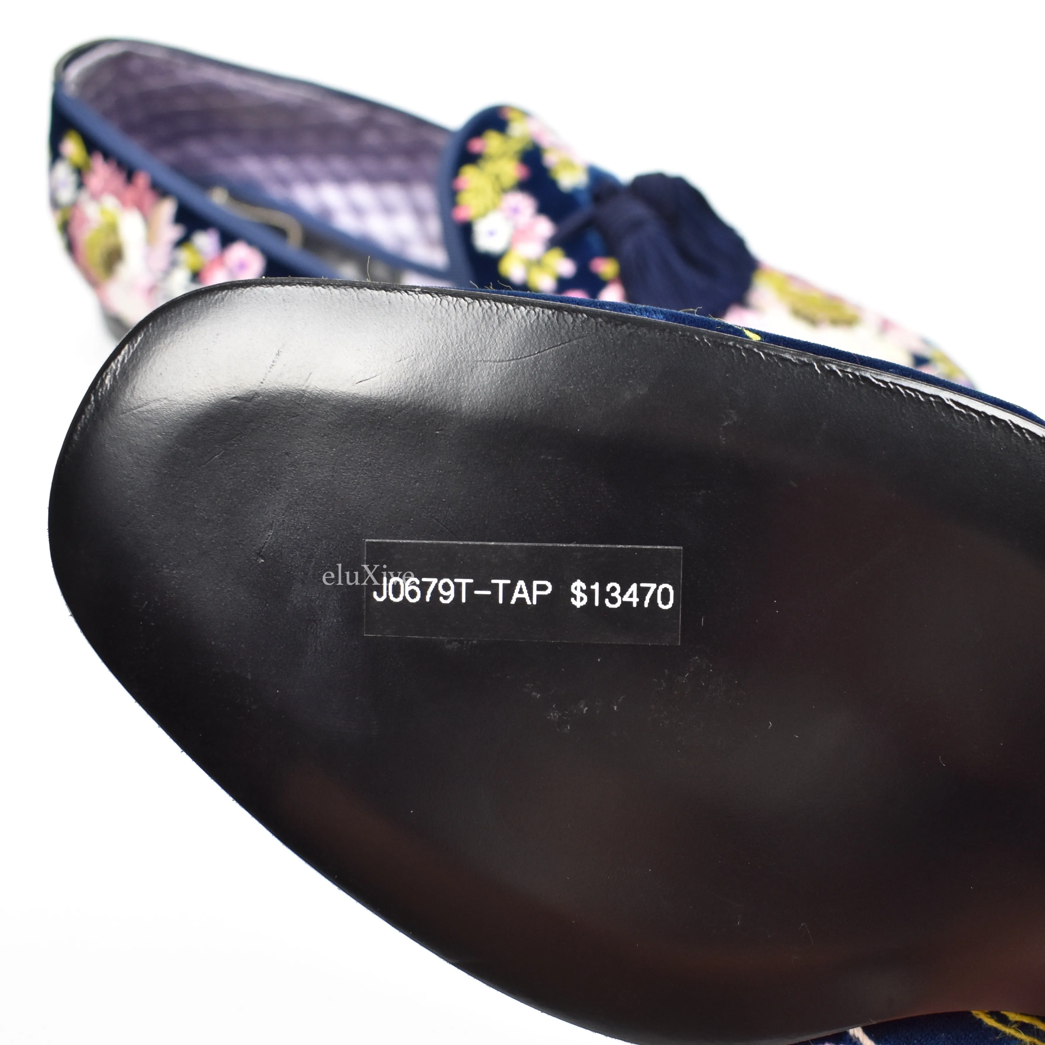 Gemma Slippers Tom Ford - Hand Embroidered Floral Velvet Loafers
