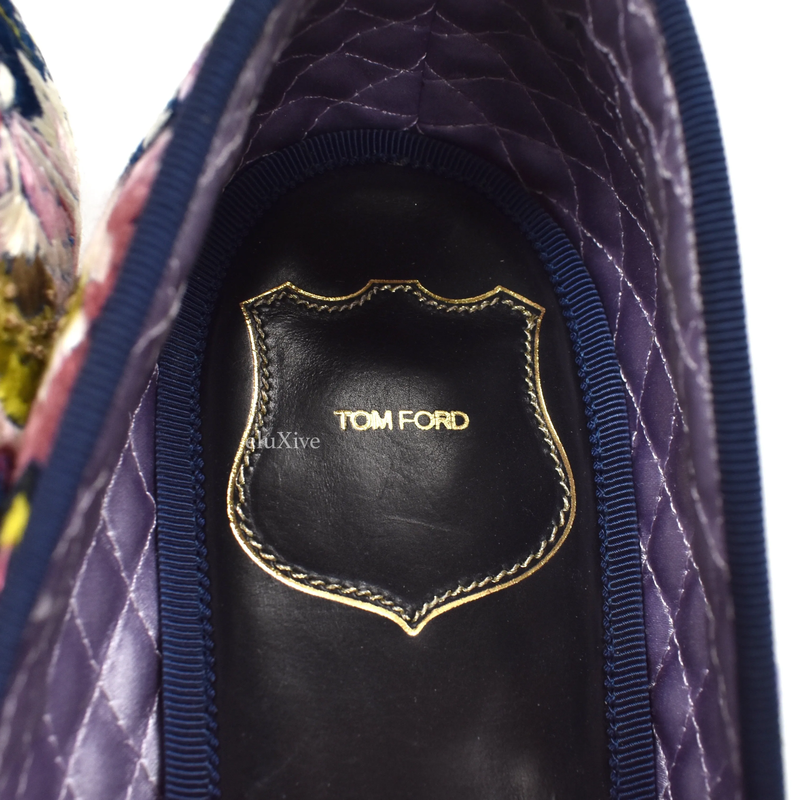 Tom Ford - Hand Embroidered Floral Velvet Loafers Plantar Fasciitis Slippers