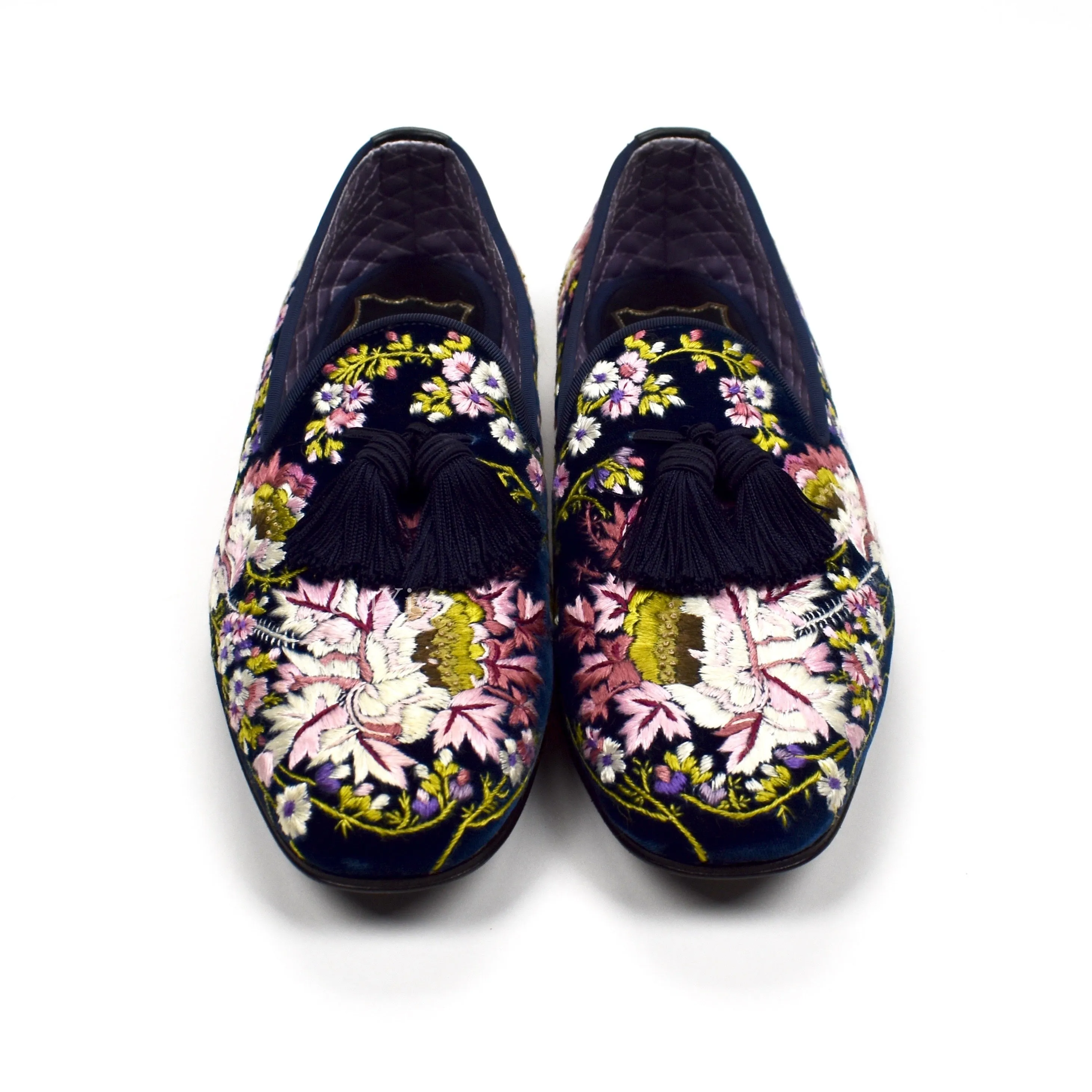 Sandals Slippers Tom Ford - Hand Embroidered Floral Velvet Loafers