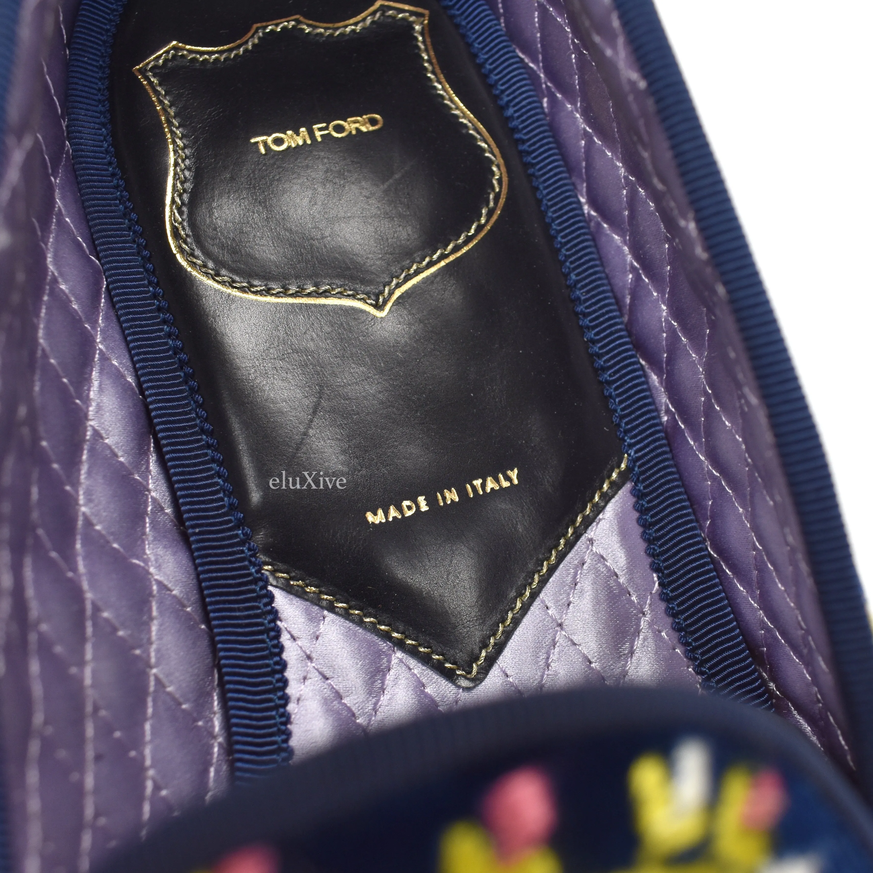 Acorn Slippers Tom Ford - Hand Embroidered Floral Velvet Loafers