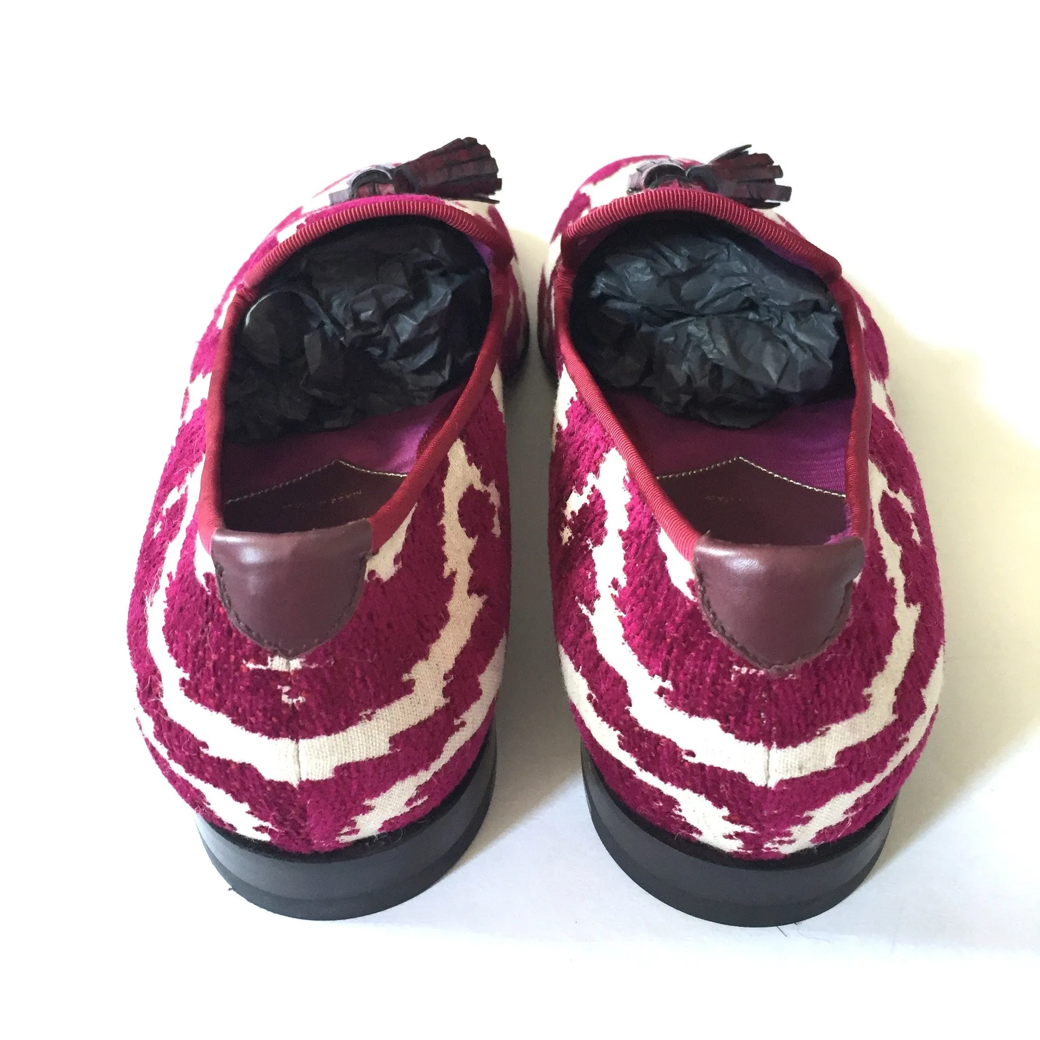 Funny Ugly Slippers Tom Ford - Magenta Jacquard Croc Tassel Loafers