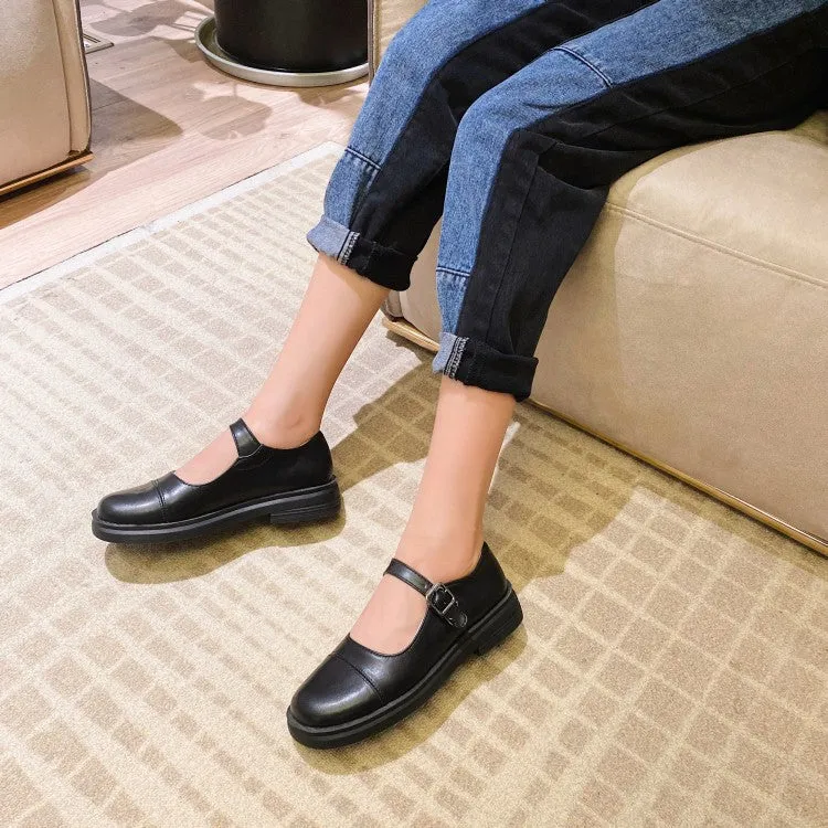 Best Shoes Walking Flat Feet Women's Round Toe Ankle Strap Slip on Flats Platform Shoes