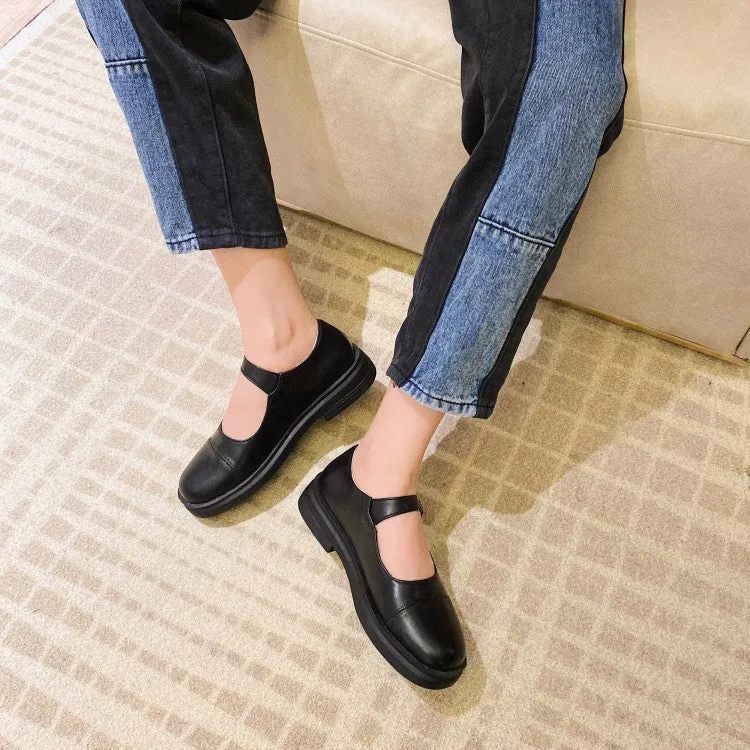 Leopard Print Flat Pointed Shoes Women's Round Toe Ankle Strap Slip on Flats Platform Shoes