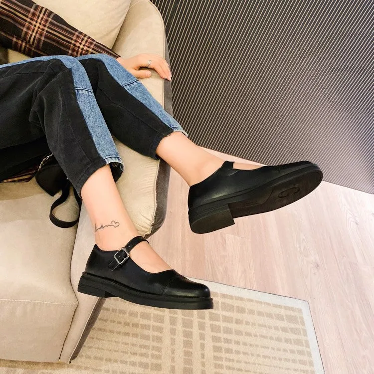 Flat Cover Shoes Women's Round Toe Ankle Strap Slip on Flats Platform Shoes