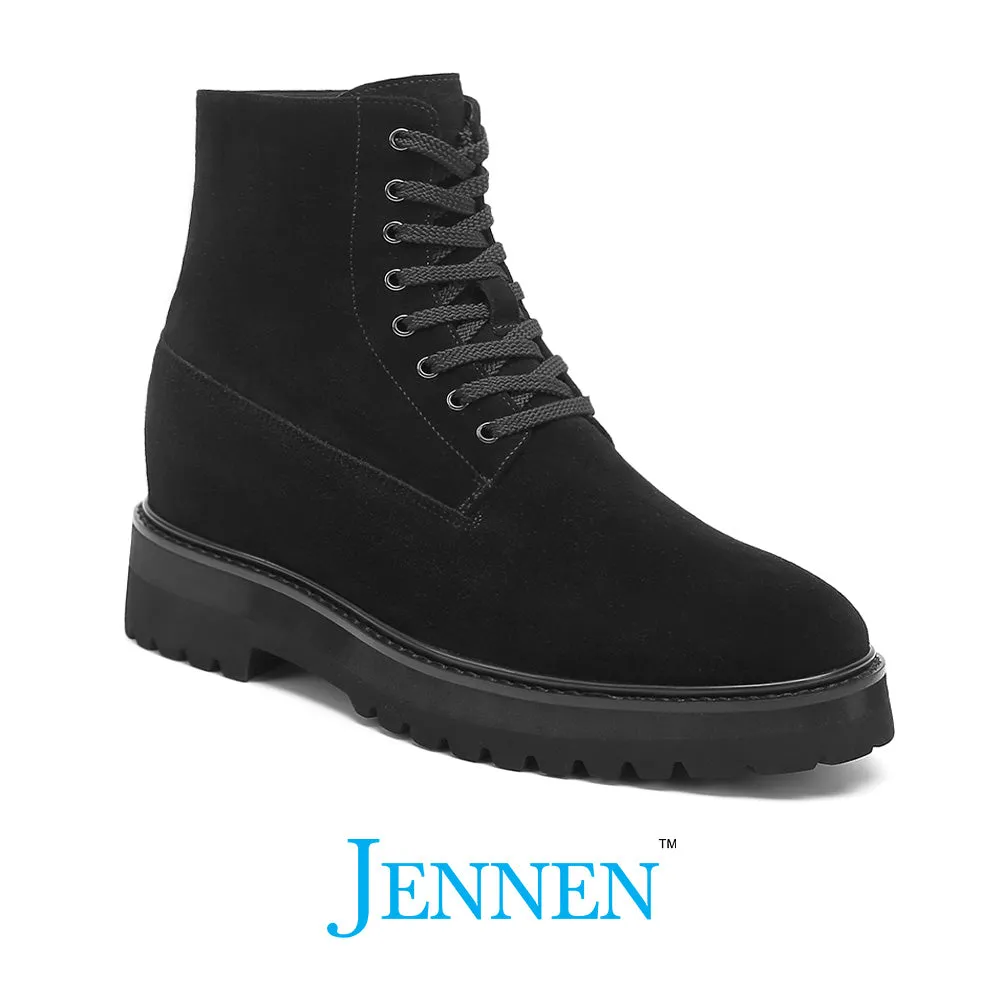 Mr. Moses 11cm | 4.33 inches Tallest Black Suede Elevator Boots Old.gringo Boots