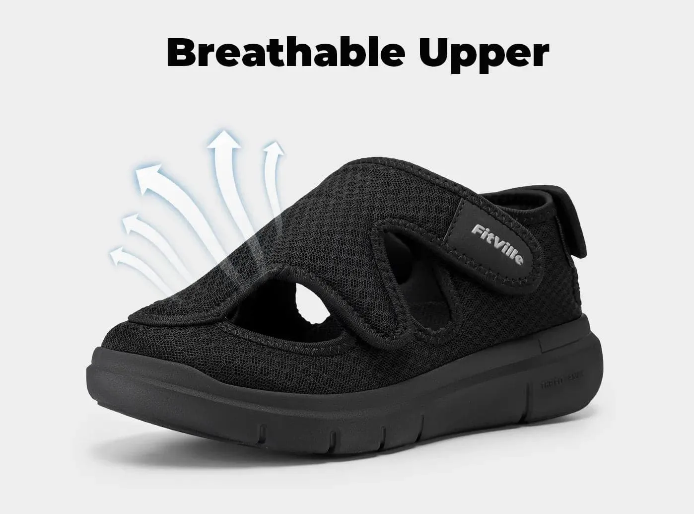 Flat Half Shoes FitVille Men's EasyTop Recovery Sandal V5