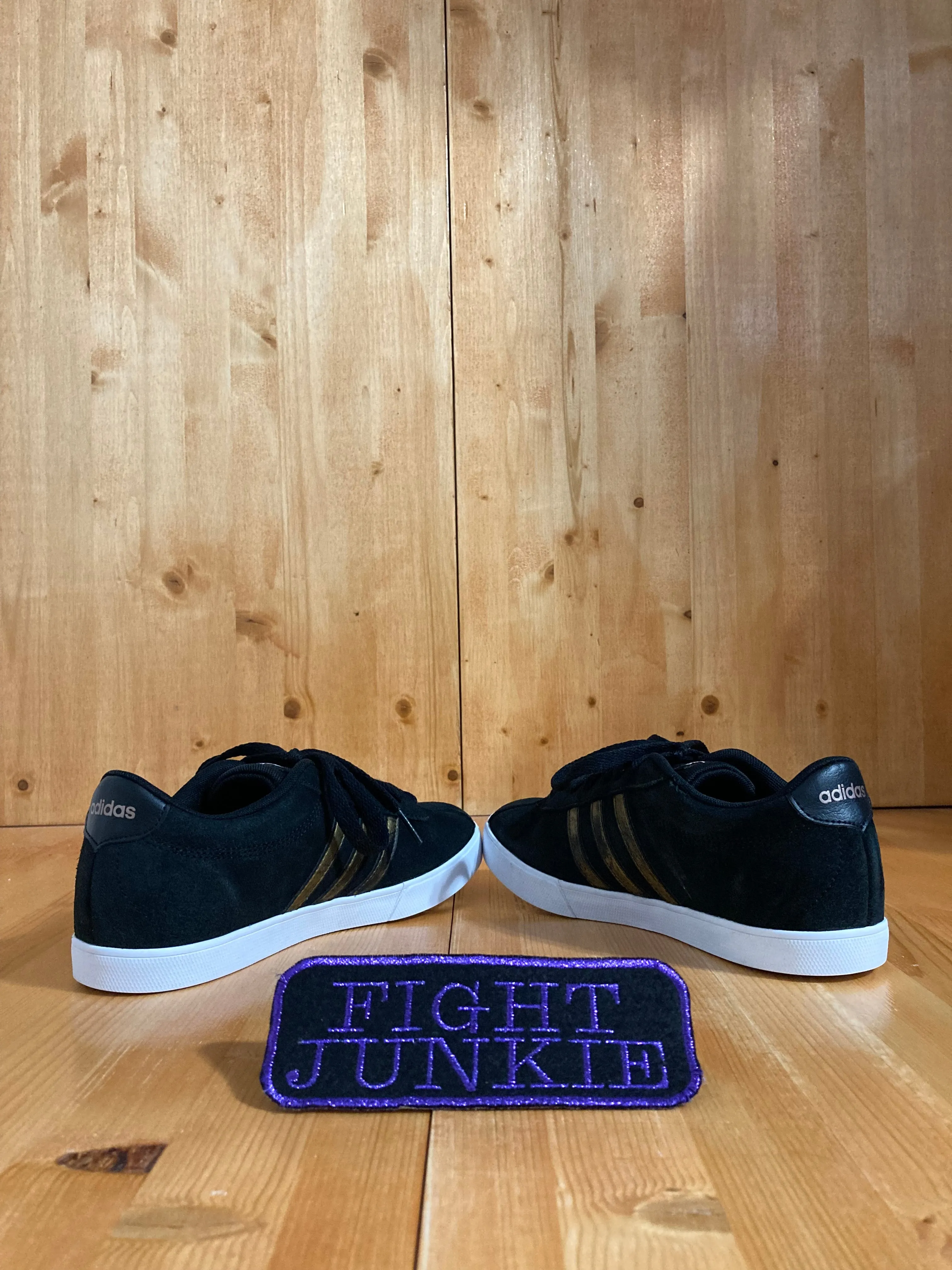 ADIDAS NEO COURTSET Women Size 8 Suede Shoes Sneakers Black BB9657 Adidas Spinning Shoes