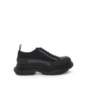 Size 2 Sneakers Tread Slick Canvas Lace-Up Shoes in Black