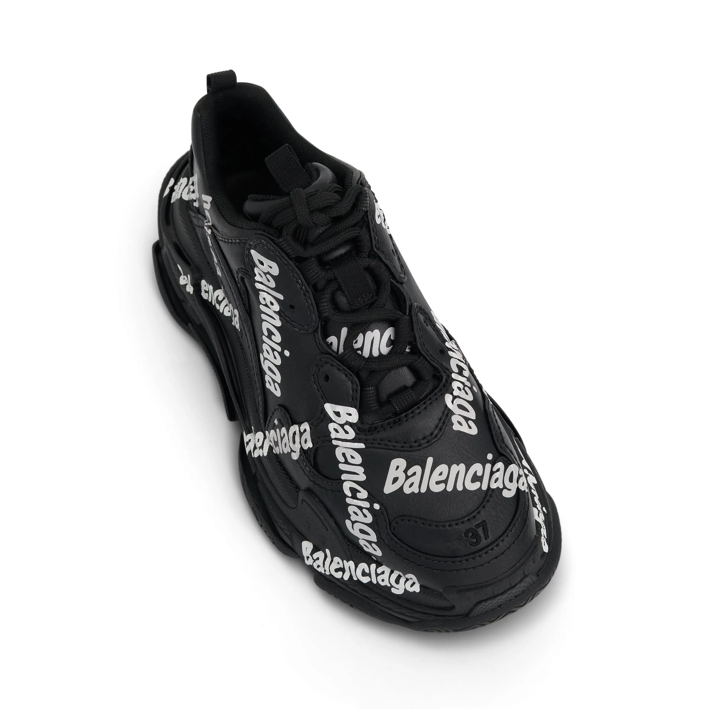 Skateboard Sneakers Triple S Logotype Sneakers in Black