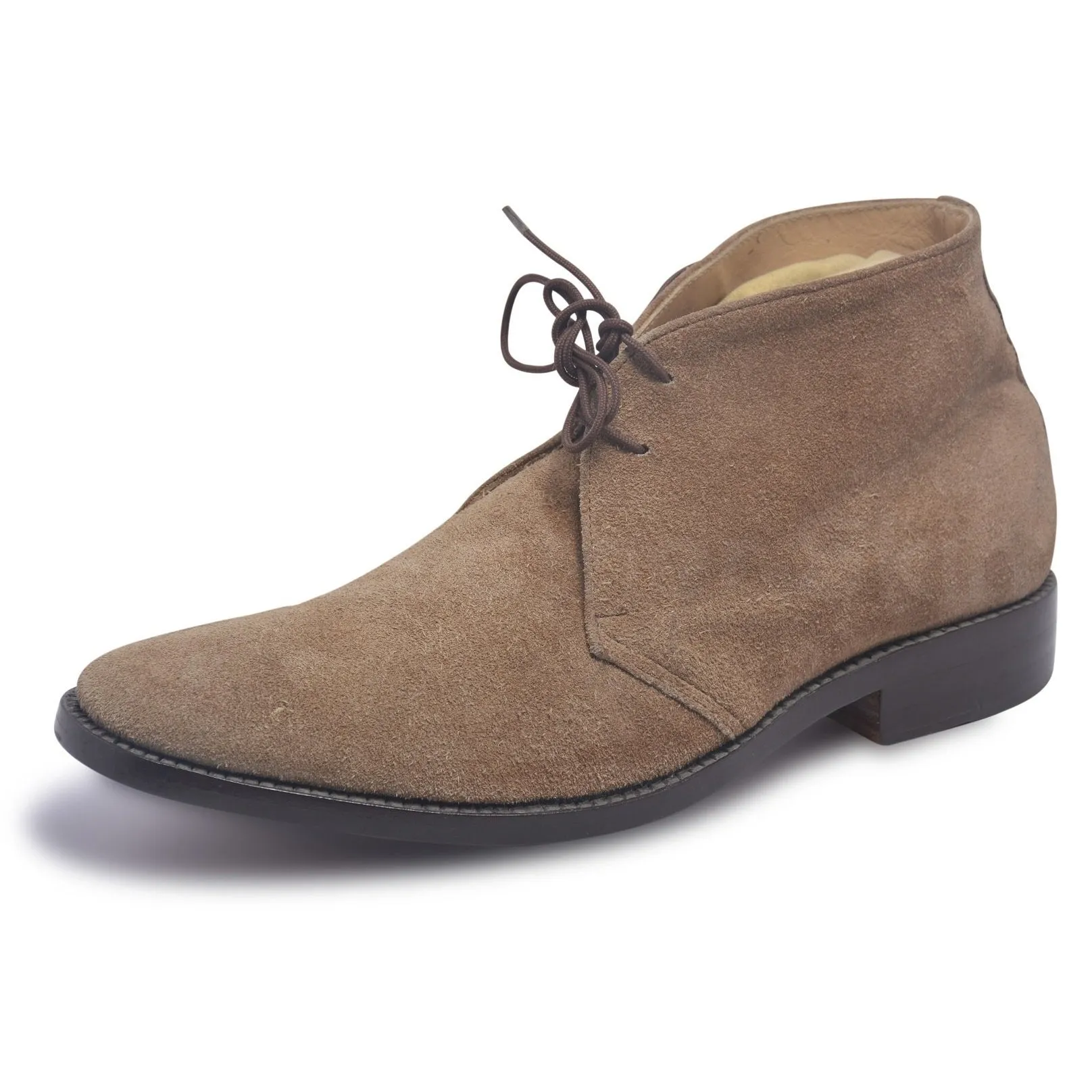 Men Light Brown Chukka Boots Suede Leather with Laces Insoles For Boots
