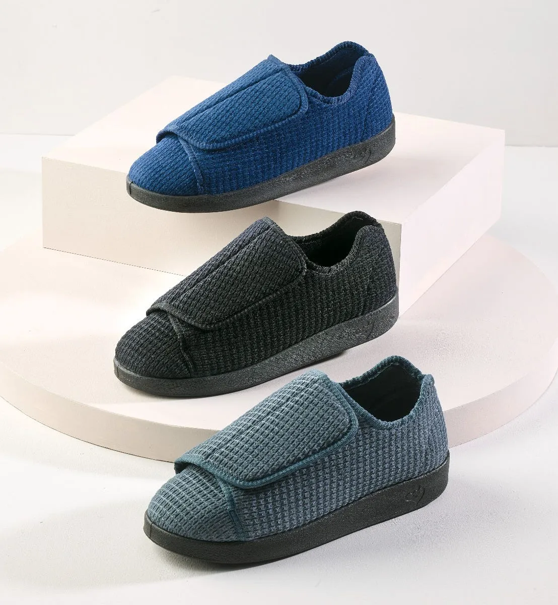 Men's Extra Extra Wide Slip Resistant Slippers Hand Knit Slippers