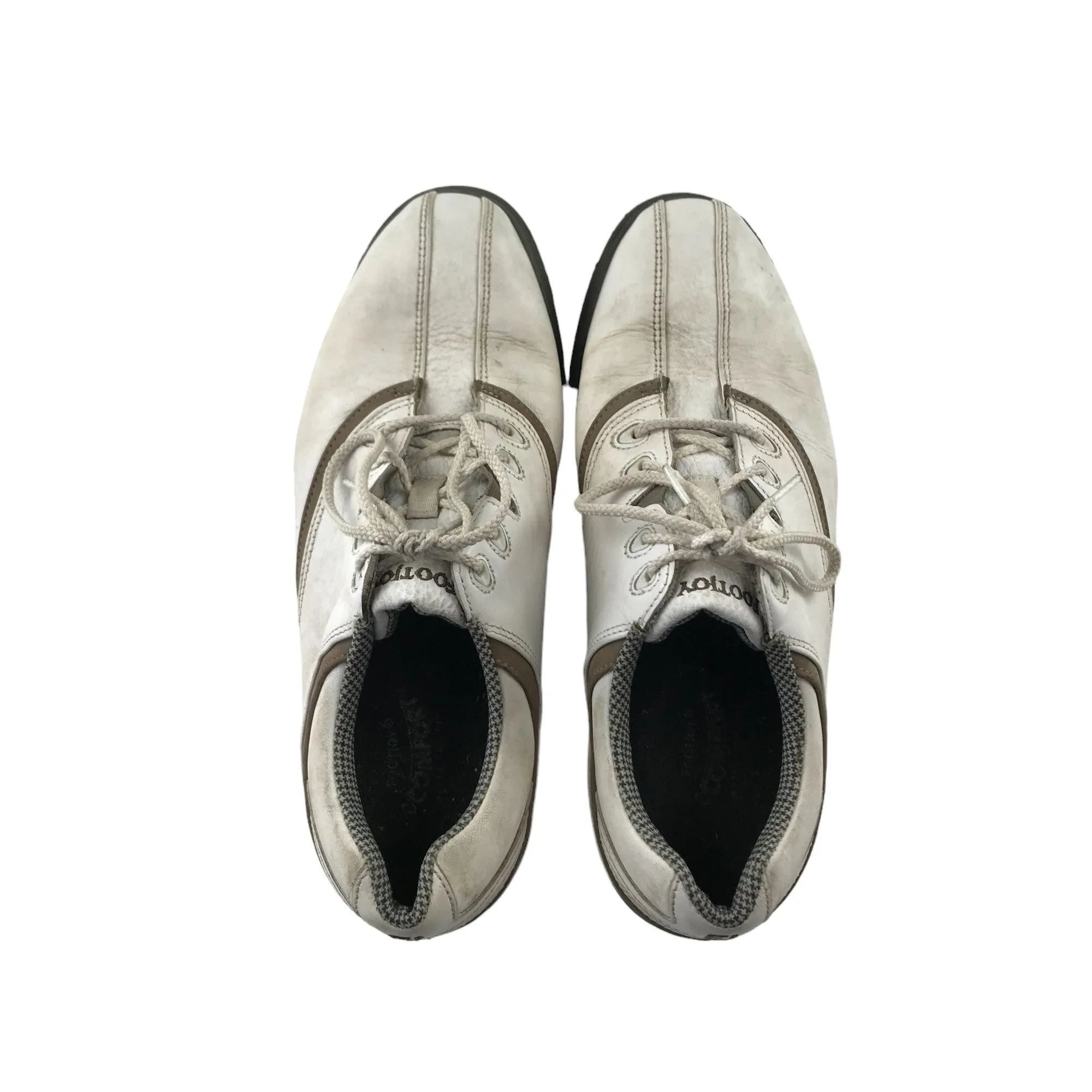 Adidas Running Shoes Ultra Boost FootJoy Golf Shoes Shoe Size 6 White and Light Brown