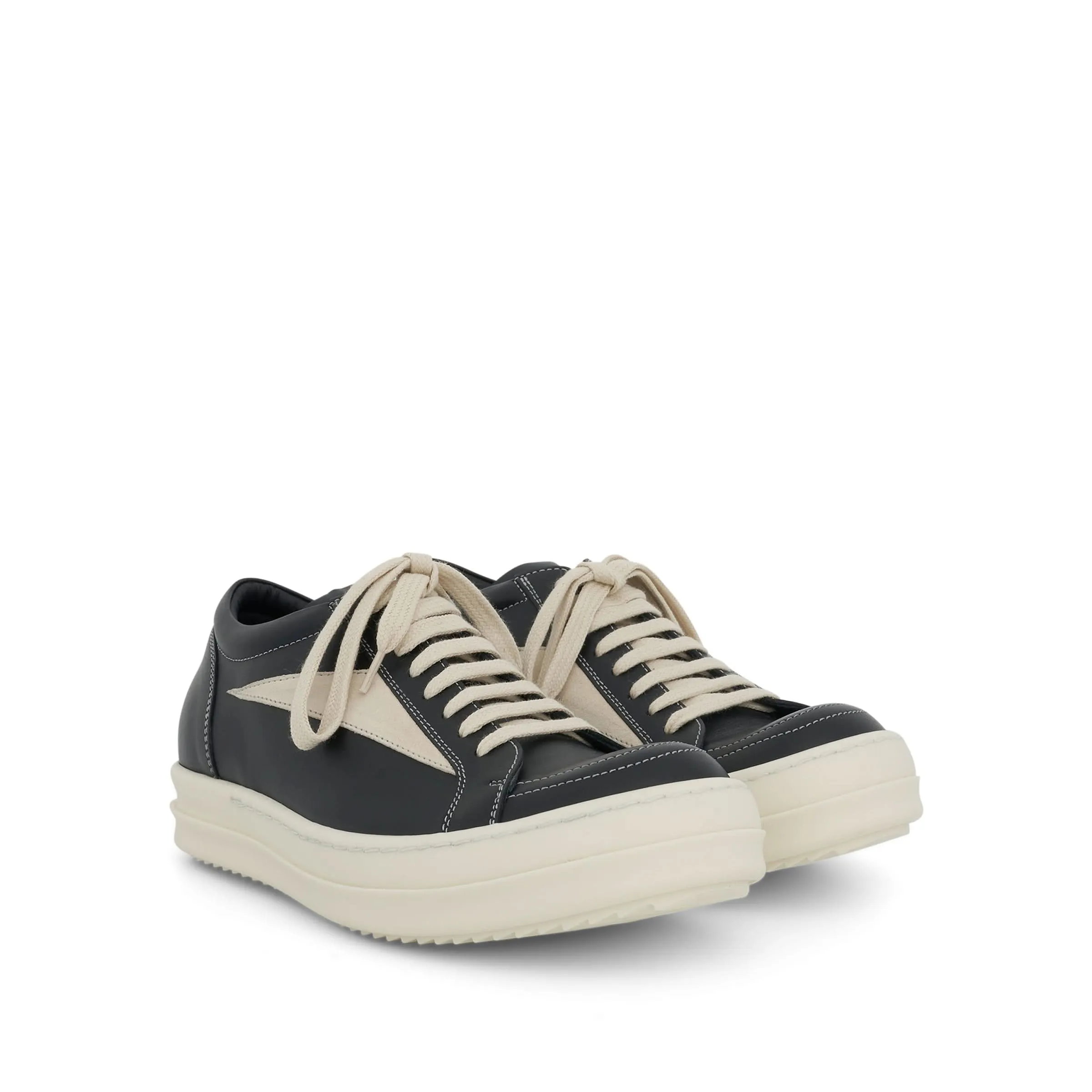 Bottega Sneakers Vintage Leather Sneaker in Black/Milk