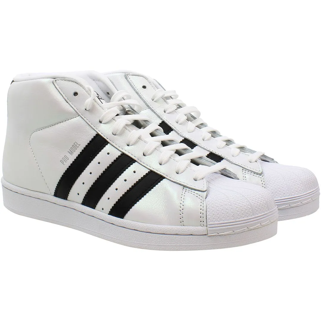 Adidas Pro Model Mid Mens White Trainers Crazyflight Mid Shoes Adidas