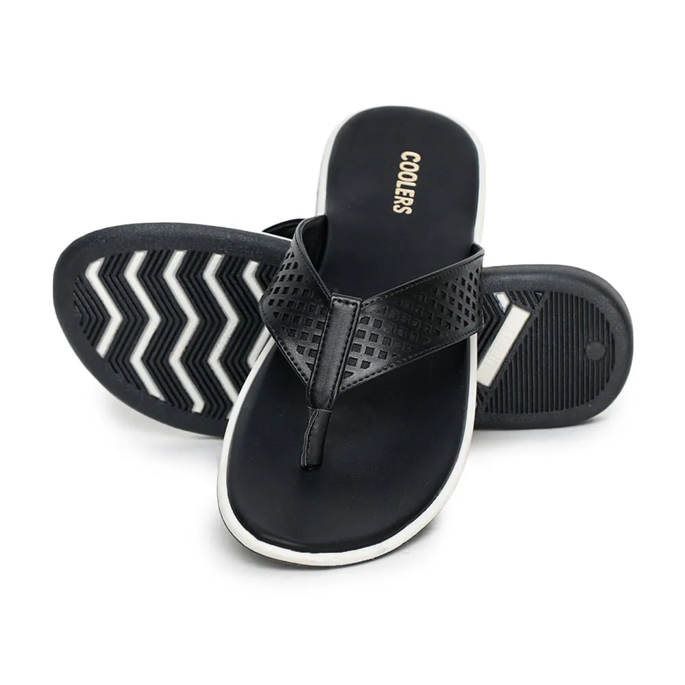 Braided Heel Sandals Coolers Casual Black Flip-Flop For Men K2-154 By Liberty