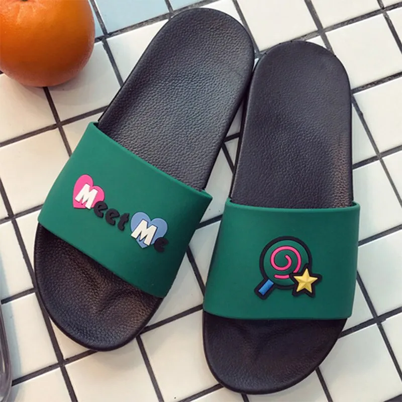 Flat Shoes Bow Ladies Slides Shoes