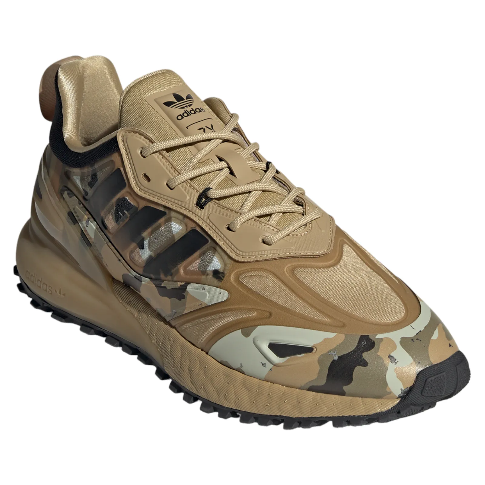 Adidas Sock Shoe adidas Originals ZX 2K Boost 2.0 Trail Trainers - Camo Green