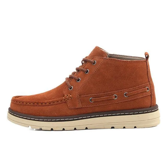Mens Suede Leather Ankle Lace Up Boots Flat Rate Shoe Box