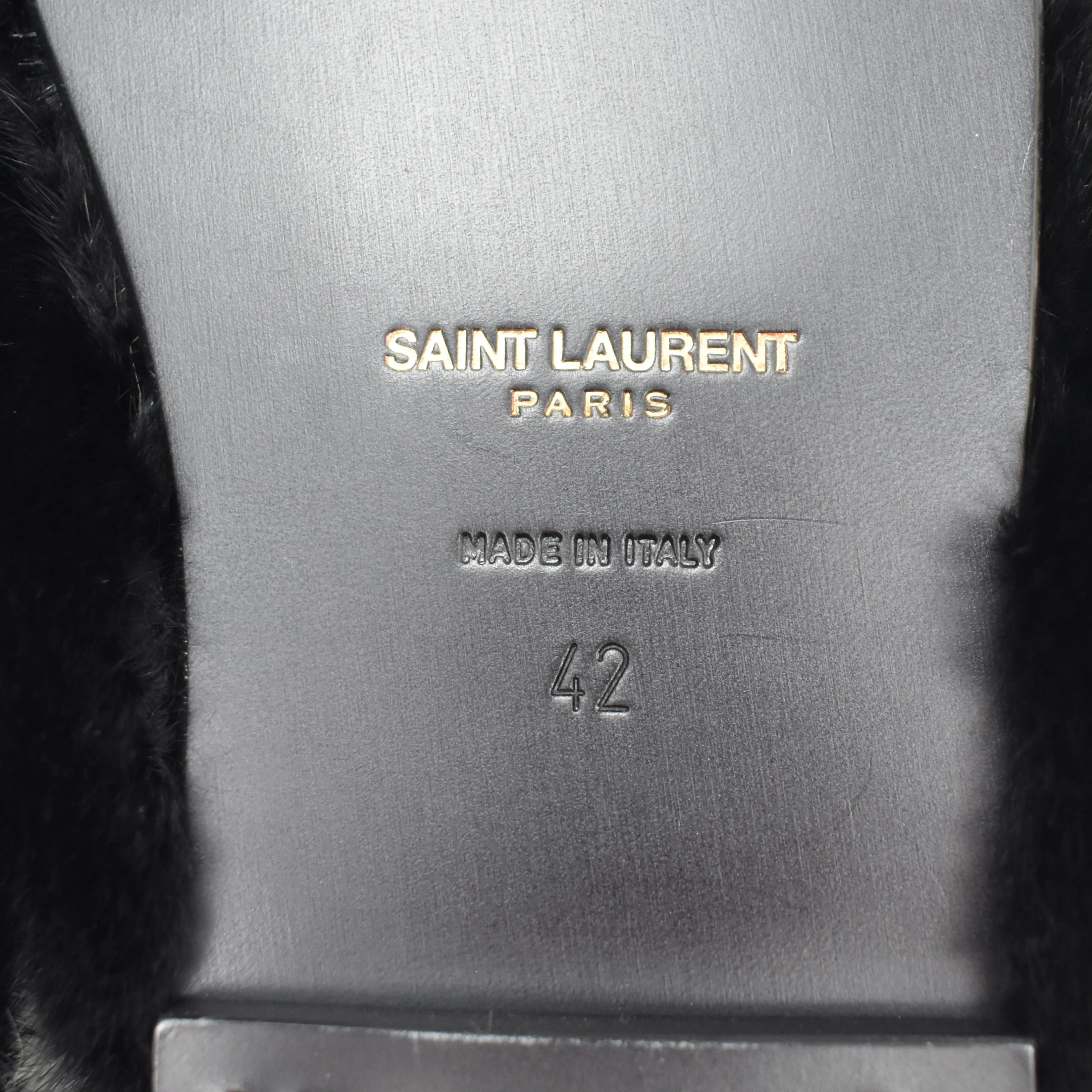 Saint Laurent - Black Genuine Fur Pepe Flip Flops Bath And Body Slippers