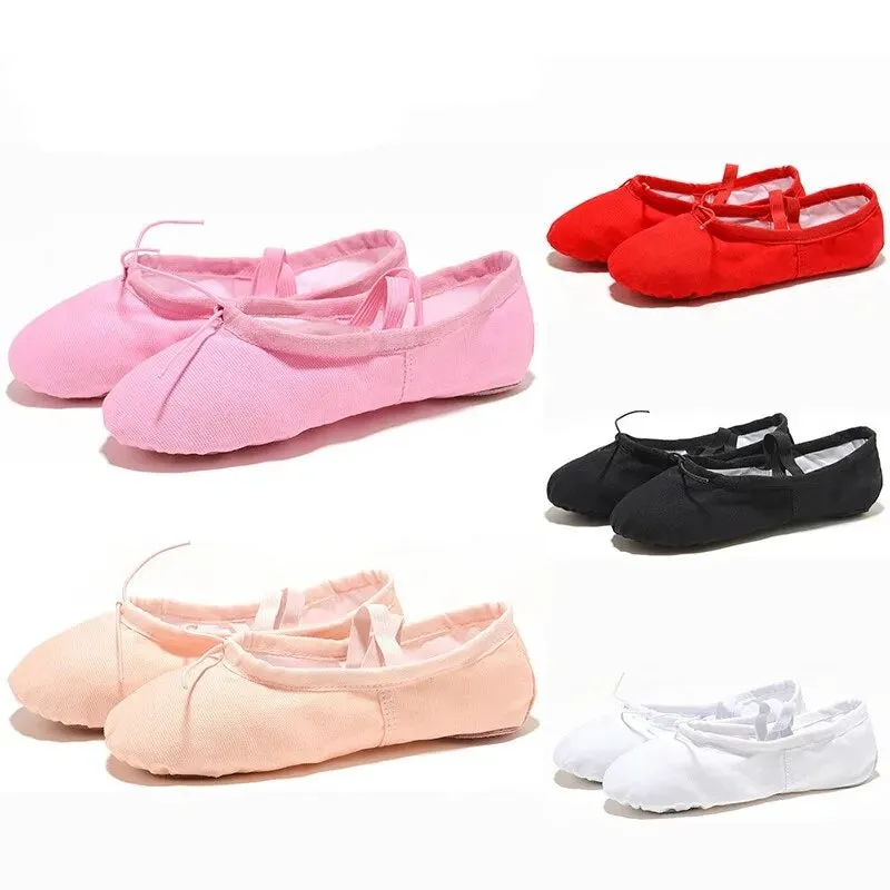 Flat Shoes Cause Knee Pain USHINE Yoga Slippers Gym Teacher Yoga Ballet Dance Shoes For Girls Women Ballet Shoes Canvas Kids Children