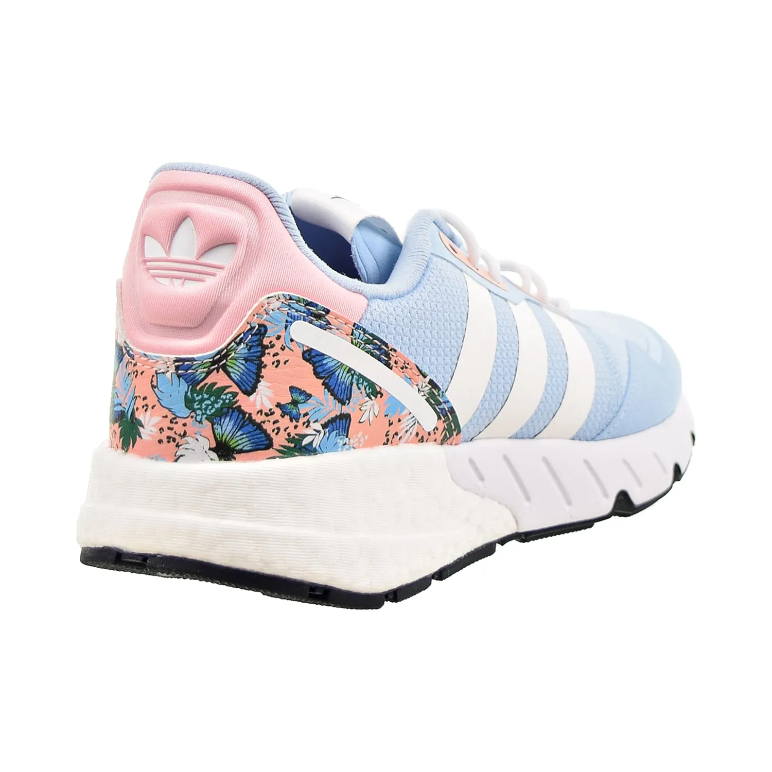 Adidas Korn Campus Shoes Adidas ZX 1K Boost Big Kids' Shoes Clear Sky-Cloud White-Haze Coral