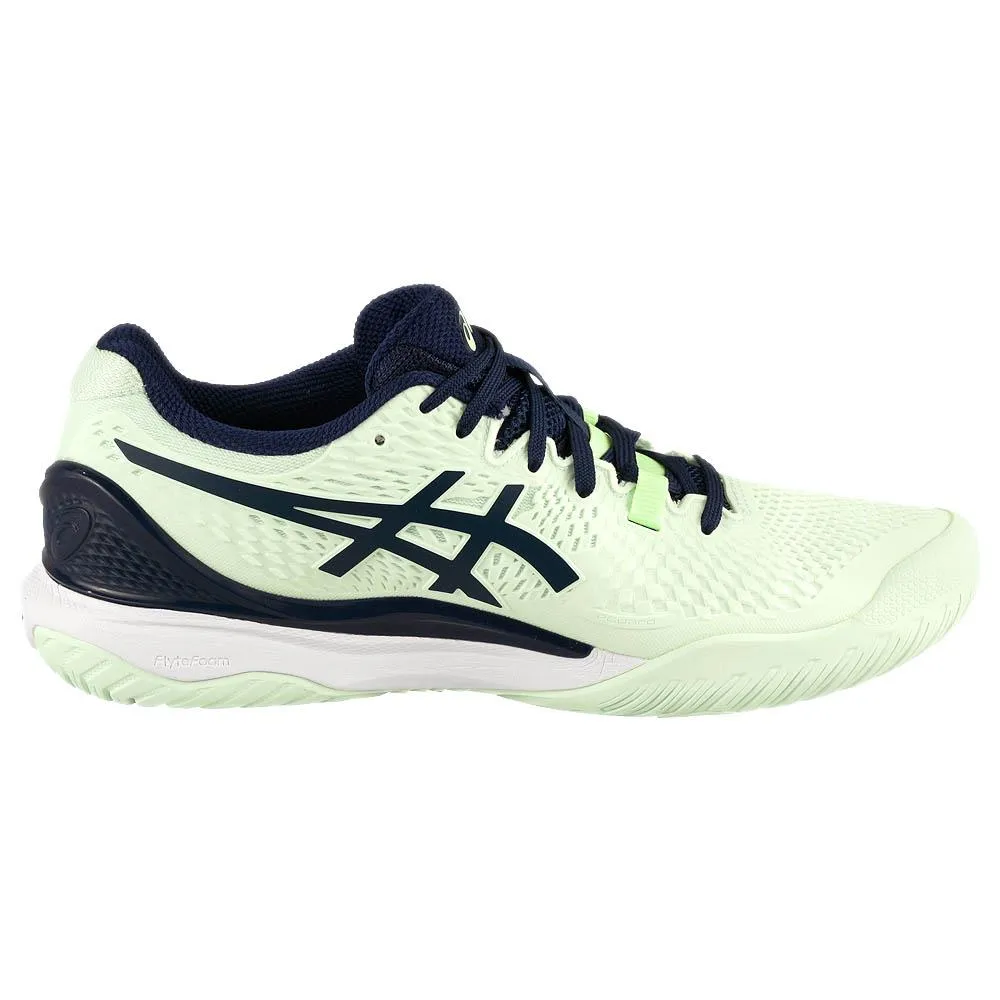 Asics Gel-upcourt 3 Volleyball Shoes Asics Women's Gel-Resolution 9 - Pale Mint/Blue Expanse