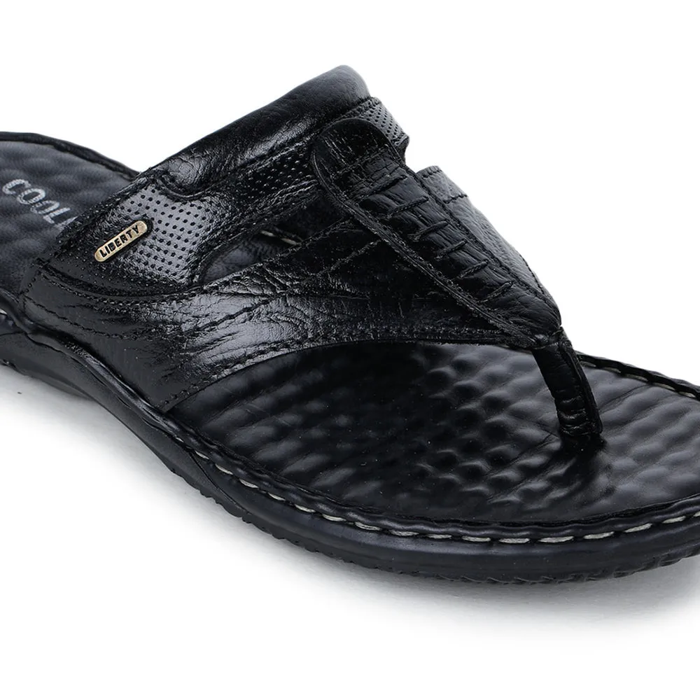 Archie Sandals Coolers By Liberty DTL-3 Casual Black Slippers & Flip-Flop For Men