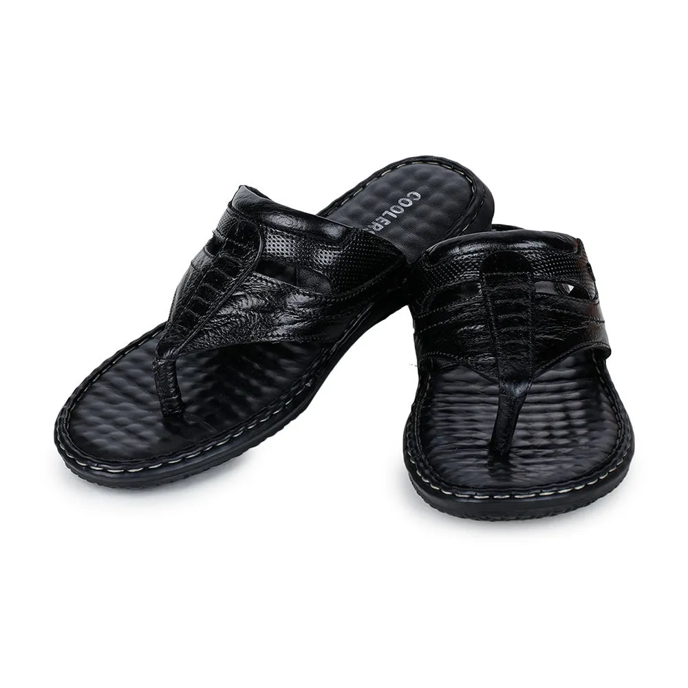 Coolers By Liberty DTL-3 Casual Black Slippers & Flip-Flop For Men Sandals Vs Slides