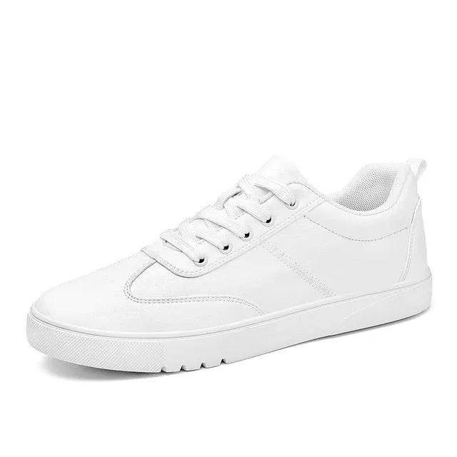 Pickleball Shoes For Flat Feet 2018 Spring New Men Casual Shoes Breathable Wear Resistant Shoes Comfortable Summer White Round Toe Lace up Flat Snekaers