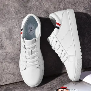 2018 Spring New Men Casual Shoes Breathable Wear Resistant Shoes Comfortable Summer White Round Toe Lace up Flat Snekaers Low Cost Flat Shoes