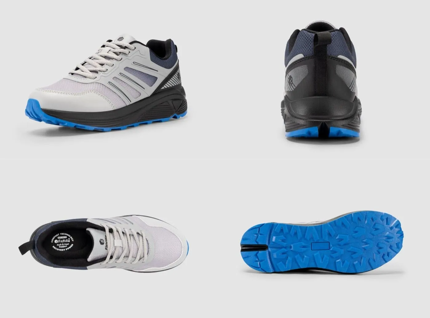 Orthotic Shoe Inserts Flat Feet FitVille Men's AllTraction Trail Running Shoes V1