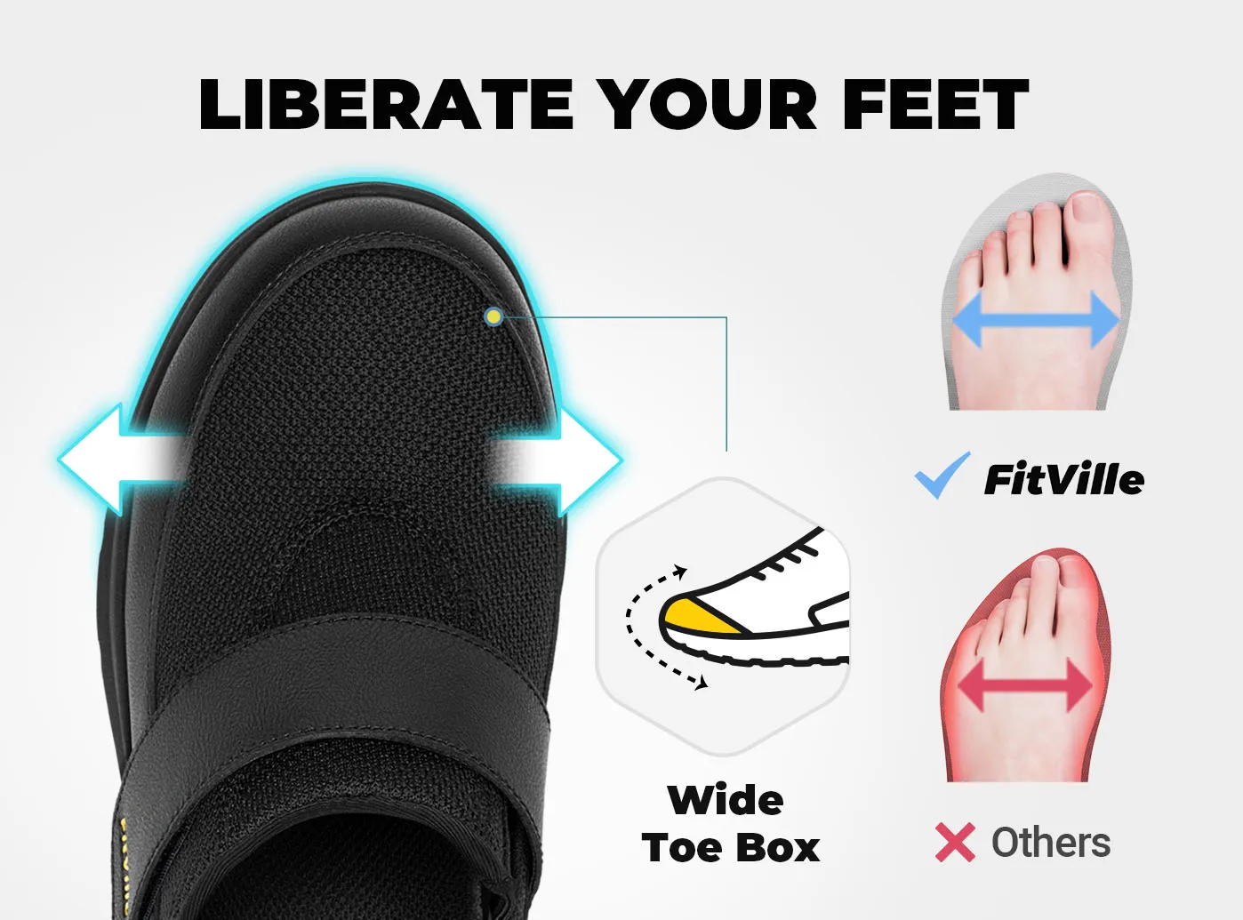 Flat Pointed Ballet Shoes FitVille Men's EasyTop Diabetic Slipper V1