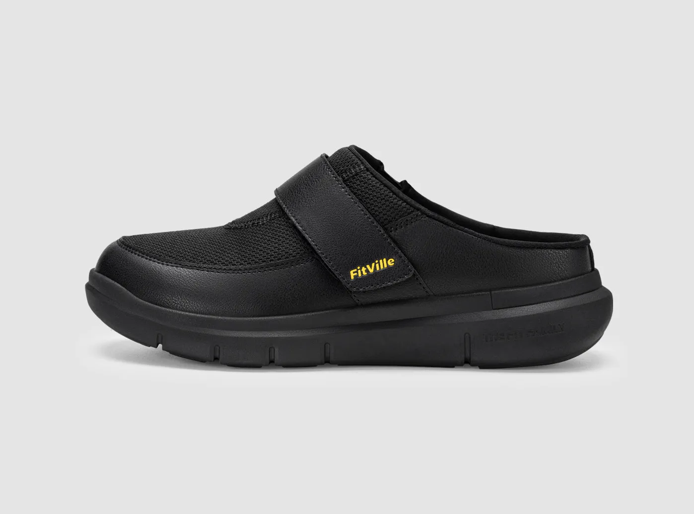 Quirky Flat Shoes FitVille Men's EasyTop Diabetic Slipper V1