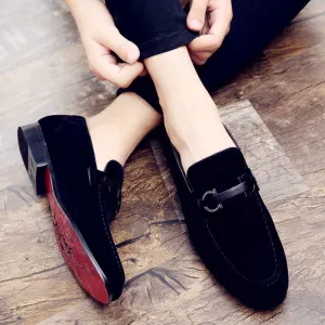 Flat Boots Shoes Stylish Men's Pointed Toe Peas Shoes