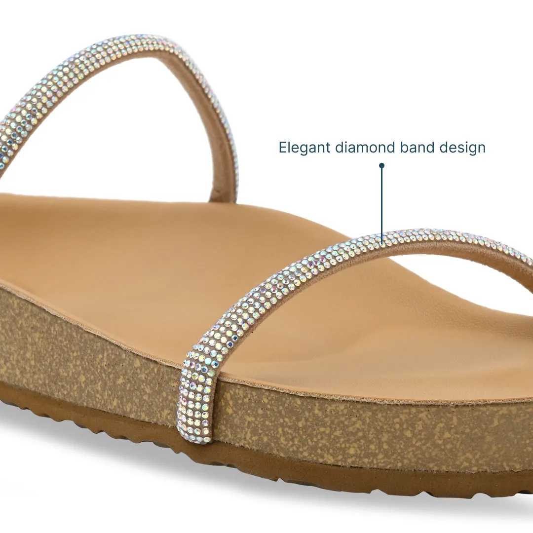 Nude Shine Strap Flats Polka Dot Shoes Flats