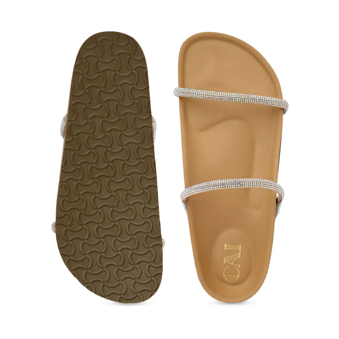 Nude Shine Strap Flats Best Work Shoes For Flat Wide Feet