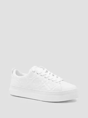 White Quilted Quattro G Gianele Low-Top Sneakers Nurse Sneakers