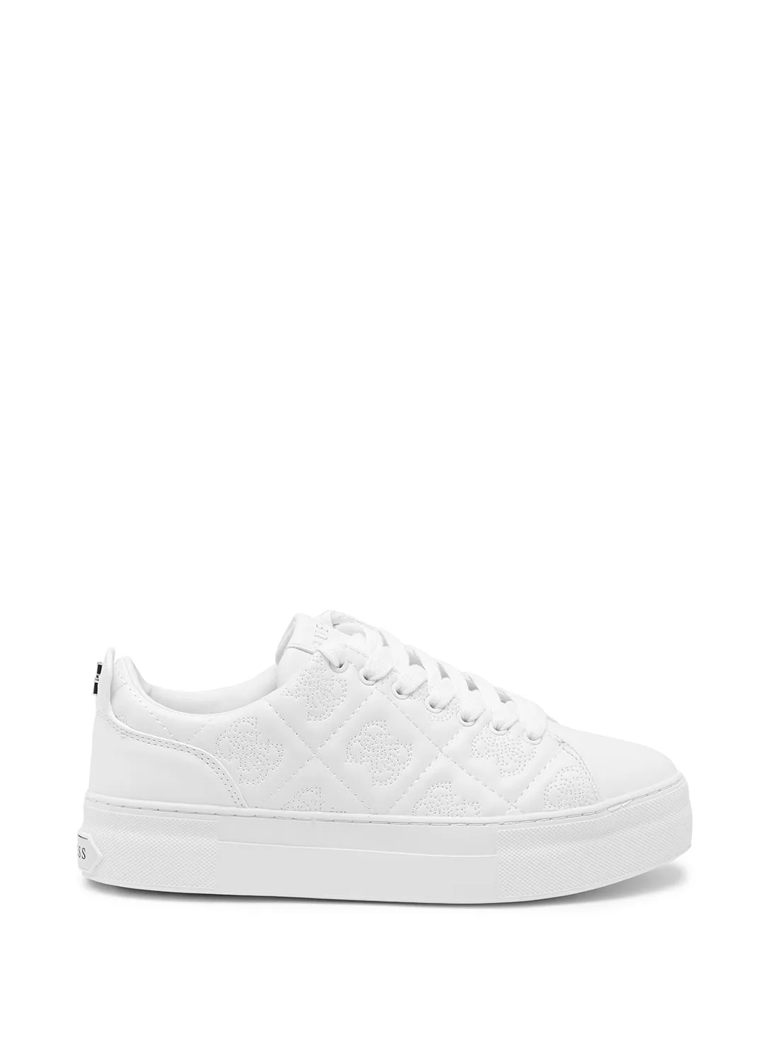 White Quilted Quattro G Gianele Low-Top Sneakers Brogue Sneakers