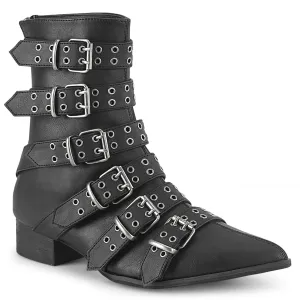Warlock Boots (Unisex) Mid Calf Slouch Boots Low Heel