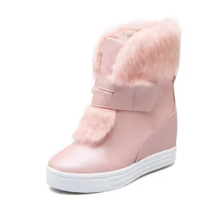 Best Waterproof Motorcycle Shoes warm faux fur waterproof snow boots women winter fashion ladies ankle boots big size 34-43 white beige pink color