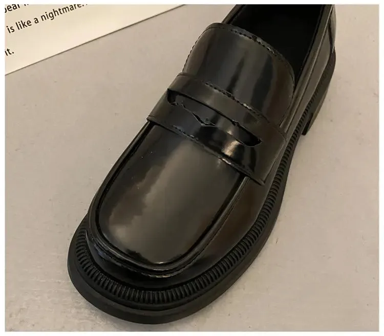 Brown Loafers women Round Toe Japanese shoes Girls Round Toe JK Uniform Shoes Women Retro Platform Lolita Cosplay Shoes size 42 Good Waterproof Shoes For Walking
