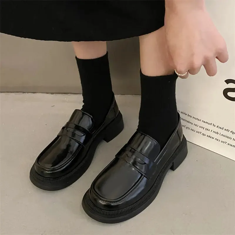 Best Waterproof Spray For Suede Shoes Brown Loafers women Round Toe Japanese shoes Girls Round Toe JK Uniform Shoes Women Retro Platform Lolita Cosplay Shoes size 42