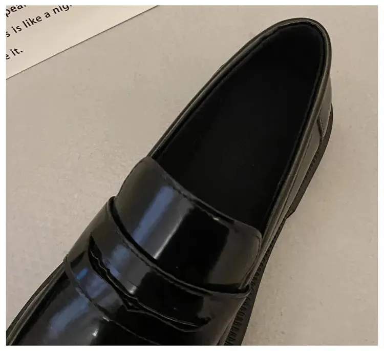 Brown Loafers women Round Toe Japanese shoes Girls Round Toe JK Uniform Shoes Women Retro Platform Lolita Cosplay Shoes size 42 Waterproof Sailing Shoes