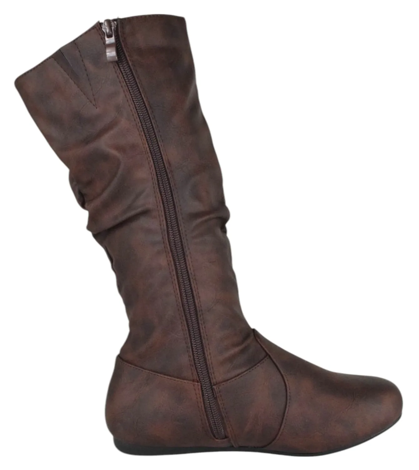 SELENA-24 Brown PU Forever Skull Shoes Flats