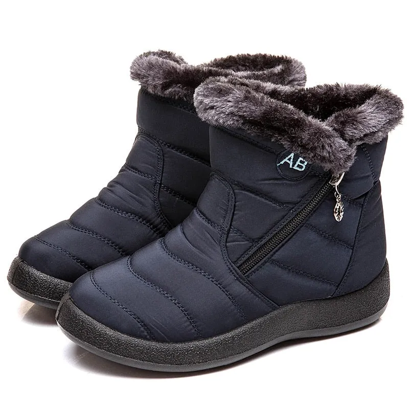 Women Boots Fashion Waterproof Snow Boots For Winter Shoes Women Casual Lightweight Ankle Botas Mujer Warm Winter Boots Black Waterproof Shoes On Sale