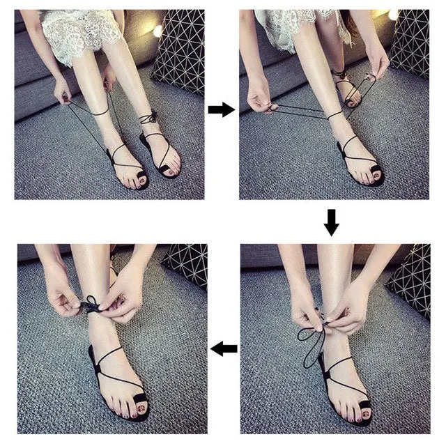 1950s Flat Shoes Women Sandals For Female Summer Flat Shoes