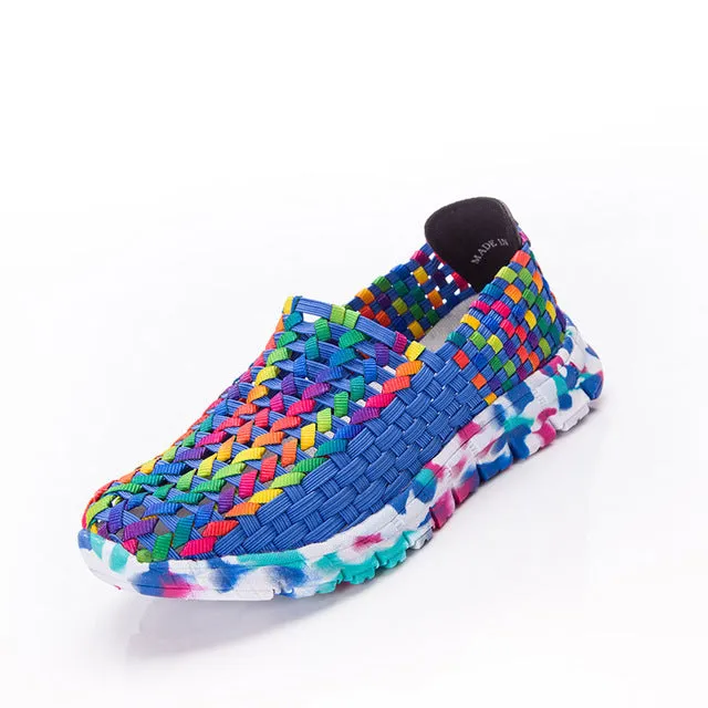 Casual Shoes Myer Women Shoes Flat Female Loafers Women Casual Flats Woven Shoes Slip On Colorful Shoe Mujer