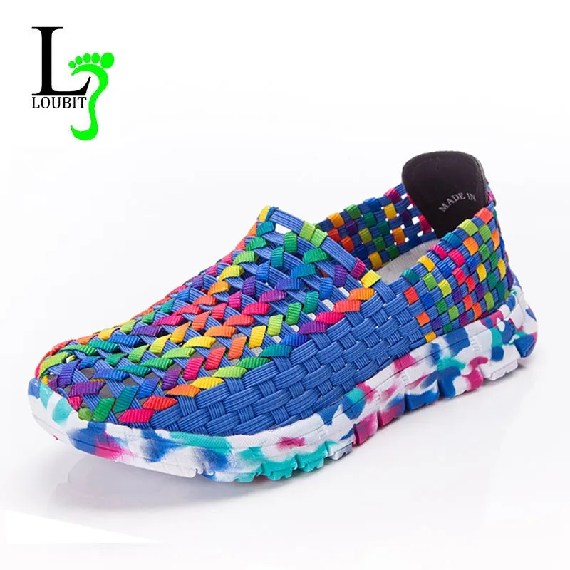 Dress Shoes For Casual Wear Women Shoes Flat Female Loafers Women Casual Flats Woven Shoes Slip On Colorful Shoe Mujer