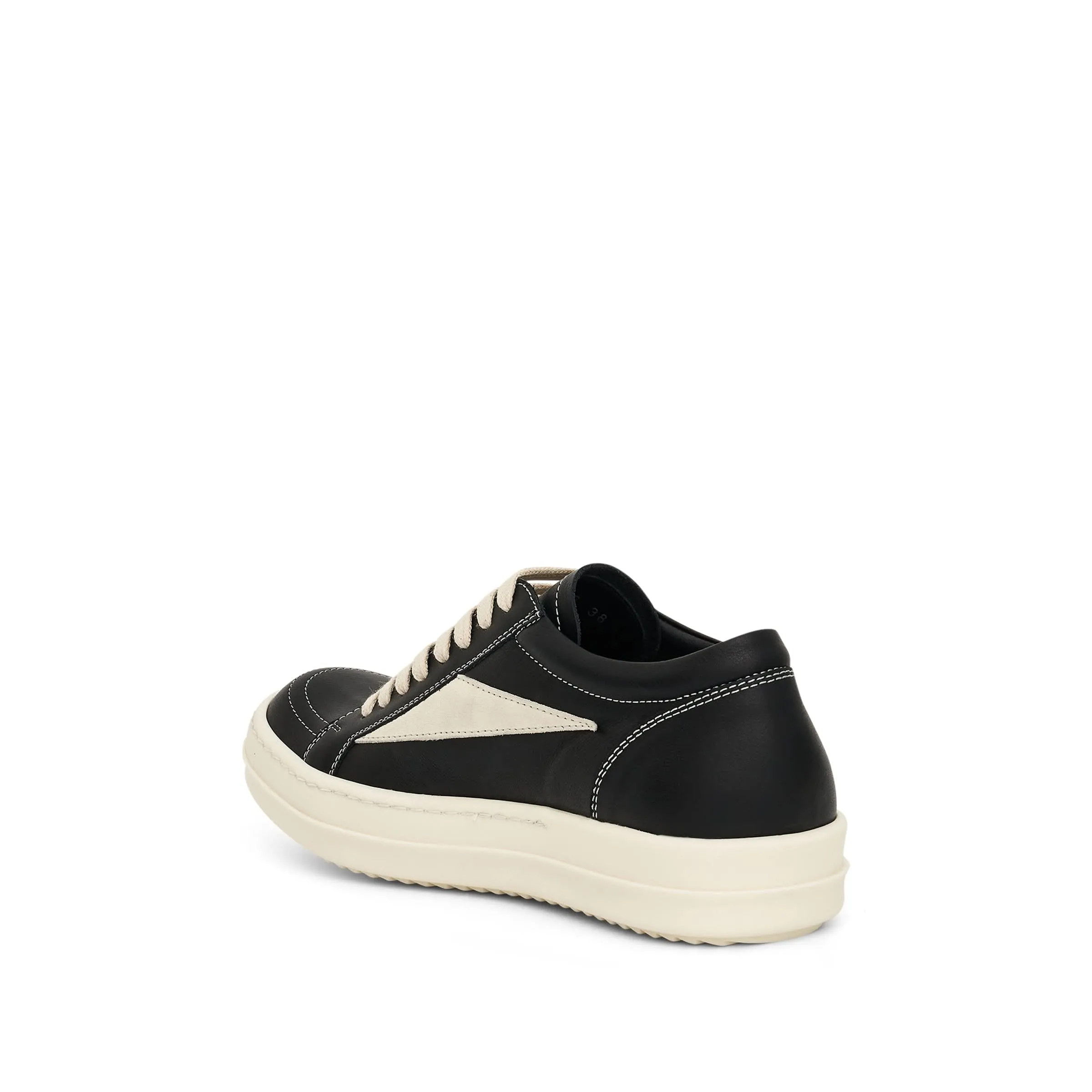 Sneakers On Power Lines Women Vintage Leather Sneaker in Black/Milk